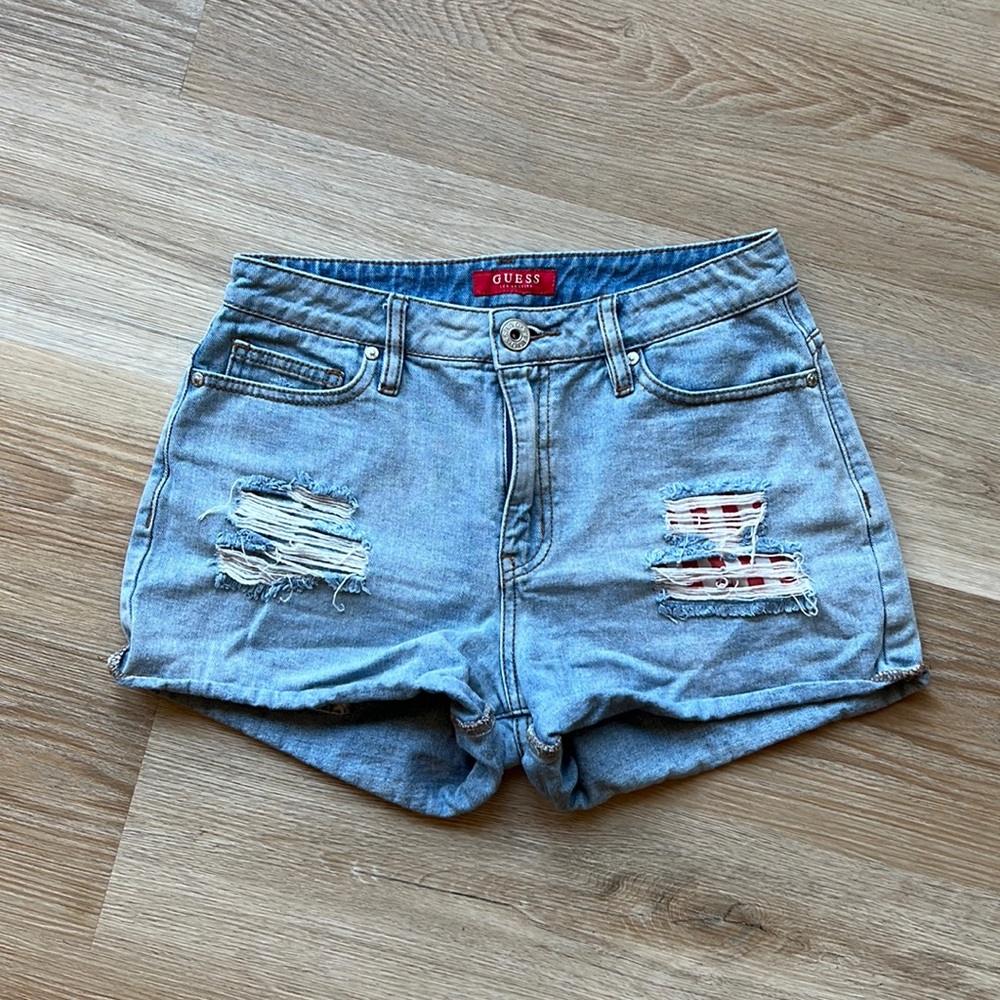 Guess Short Jean Shorts Patriotic 4th of July American Daisy Dukes Y2K 2000's
